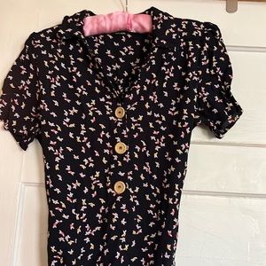 Black floral dress by Loco Lindo M